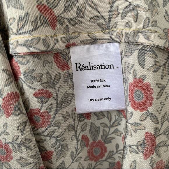 Realisation Alba Silk Floral Spaghetti Strap Midi Slip Dress Dahlia Tan - Picture 11 of 13